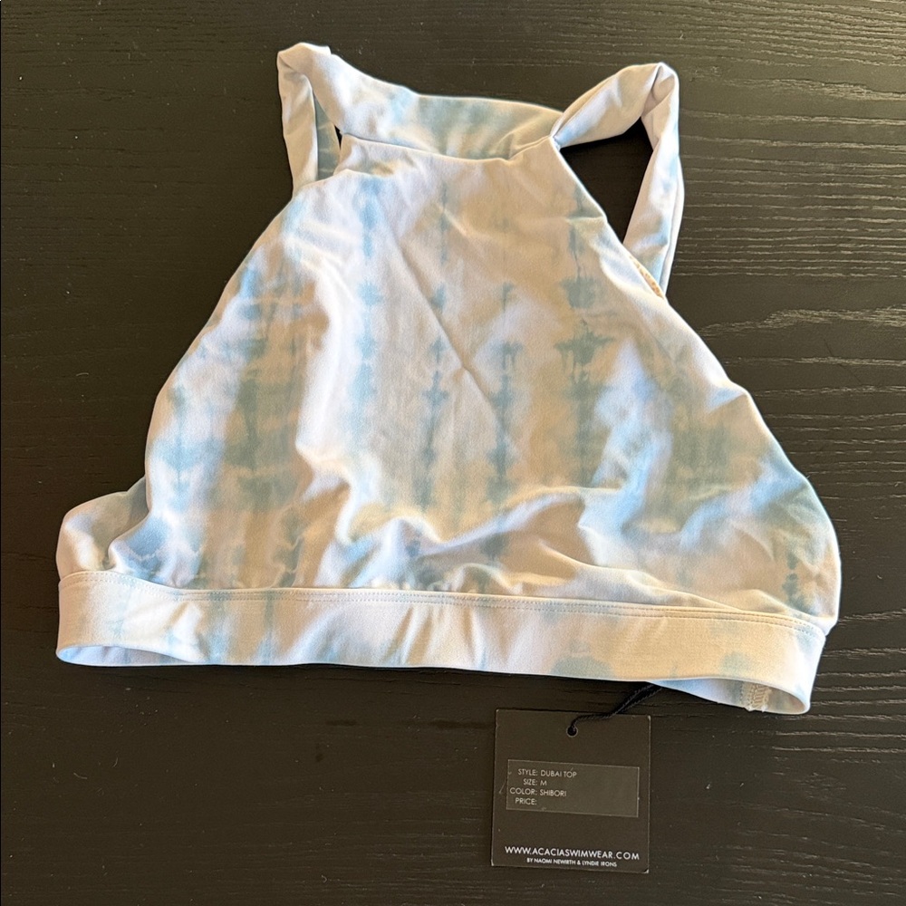 Acacia Swimwear Blue and White Top